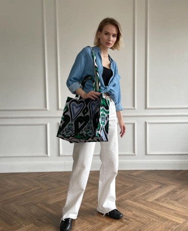 Шелковый тоут Grand (L) PROSPERITAS CORDIS! (Сердце удачи) PROSPERITAS.CORDIS/L